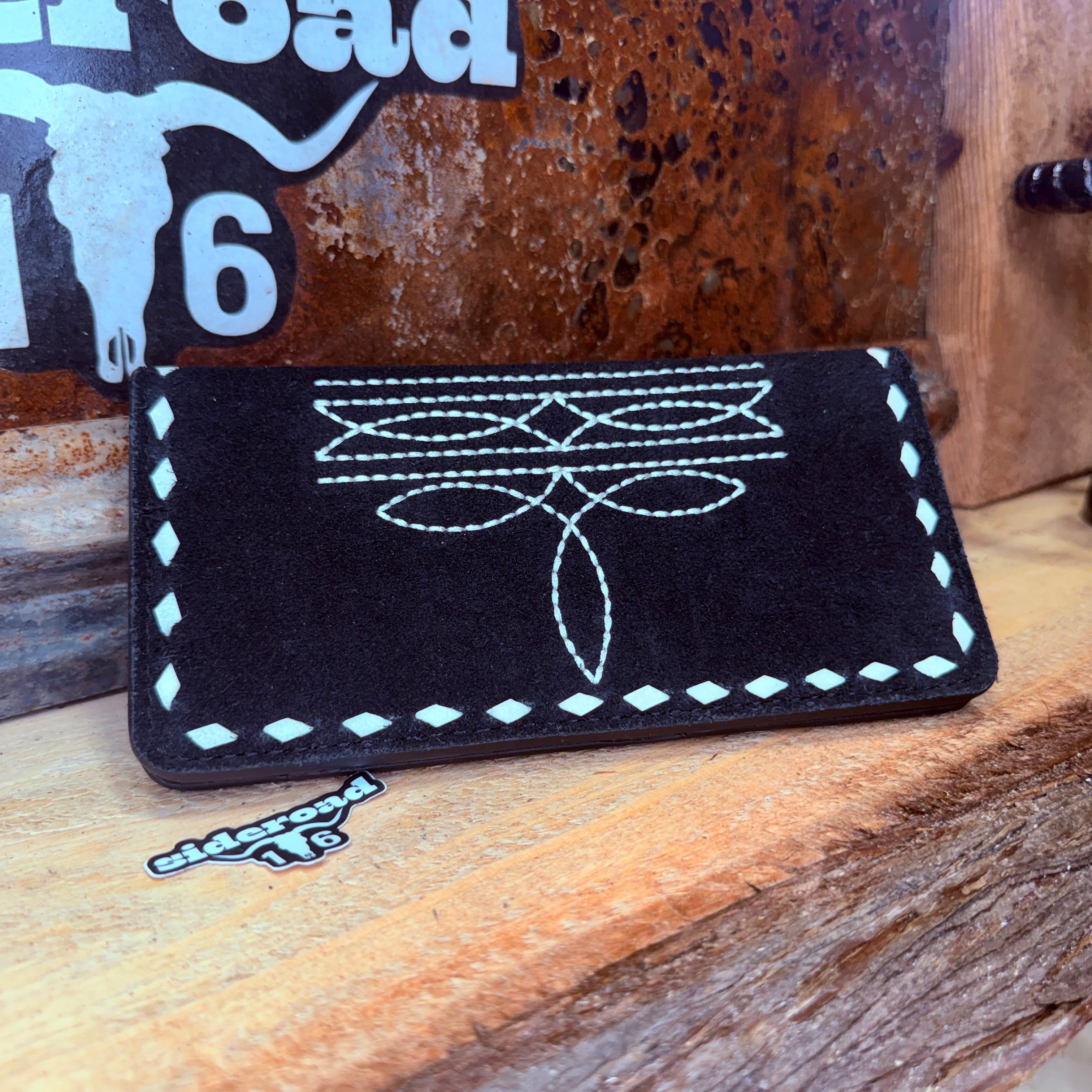 Genuine Suede Boot stitch Wallet