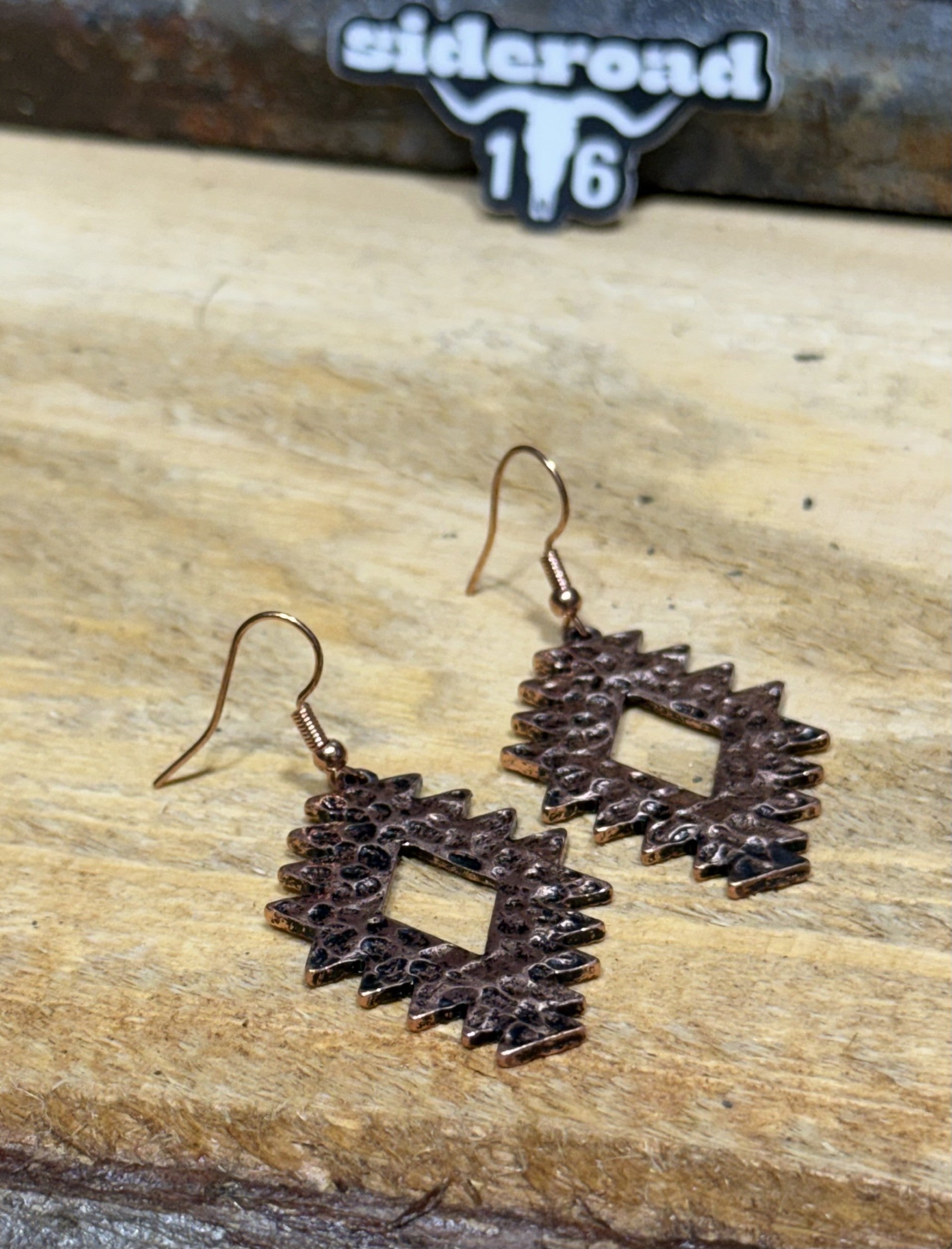 Hammered Aztec Earrings
