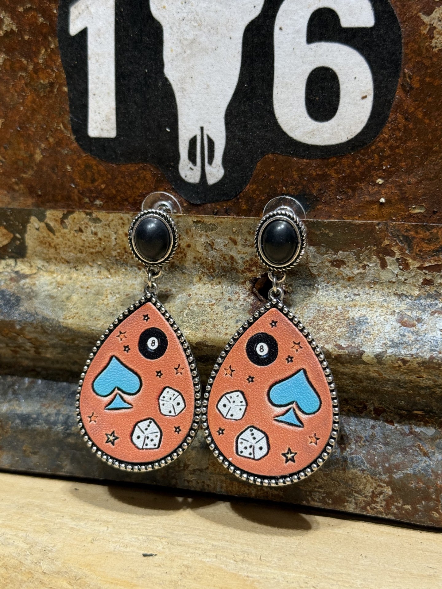 Spade and Stone Dangles