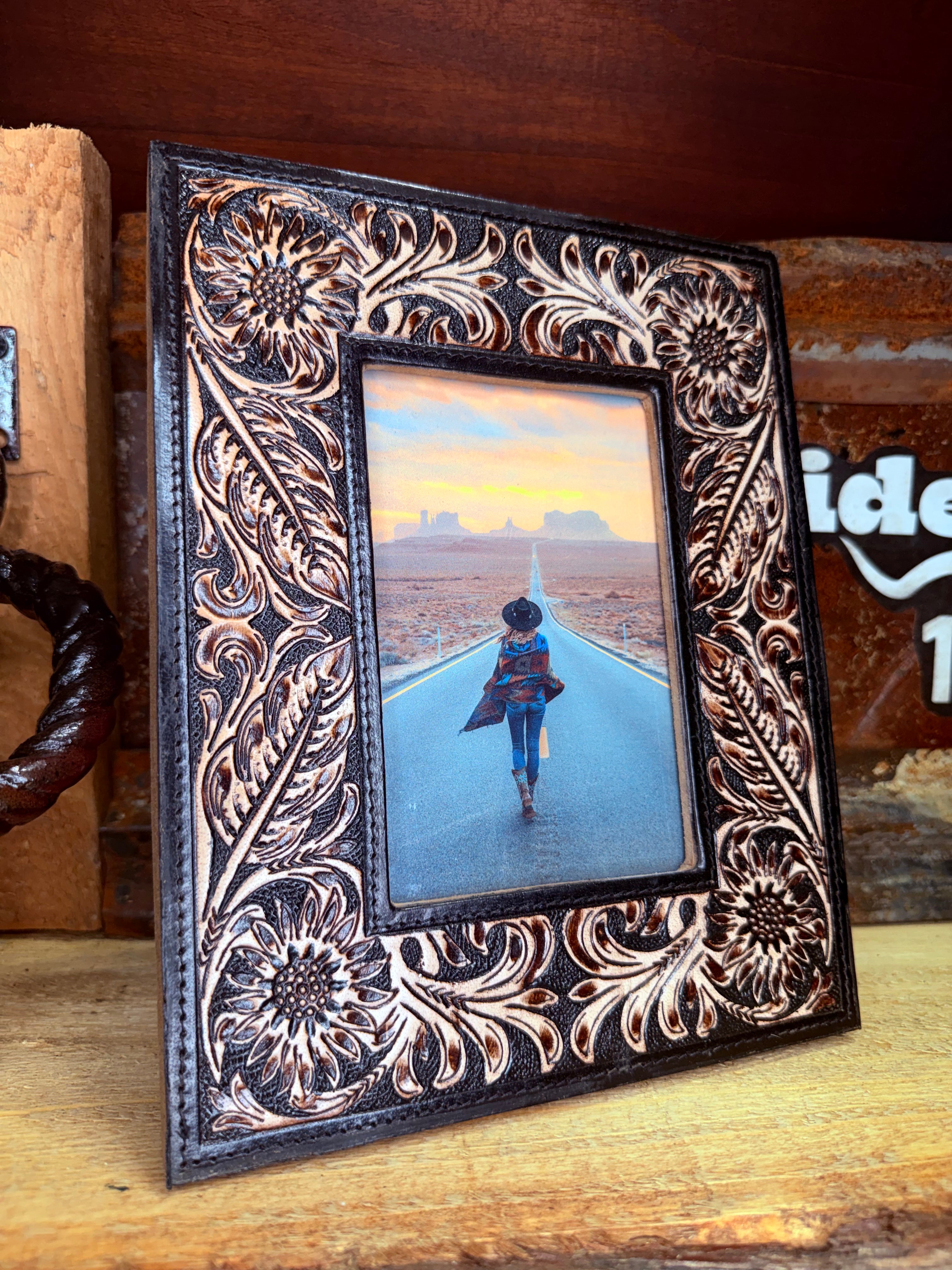 Wyburn Canyon Hand-Tooled Photo Frame