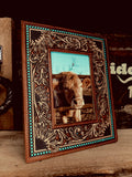 Devine Sunflowers Hand-Tooled Photo Frame