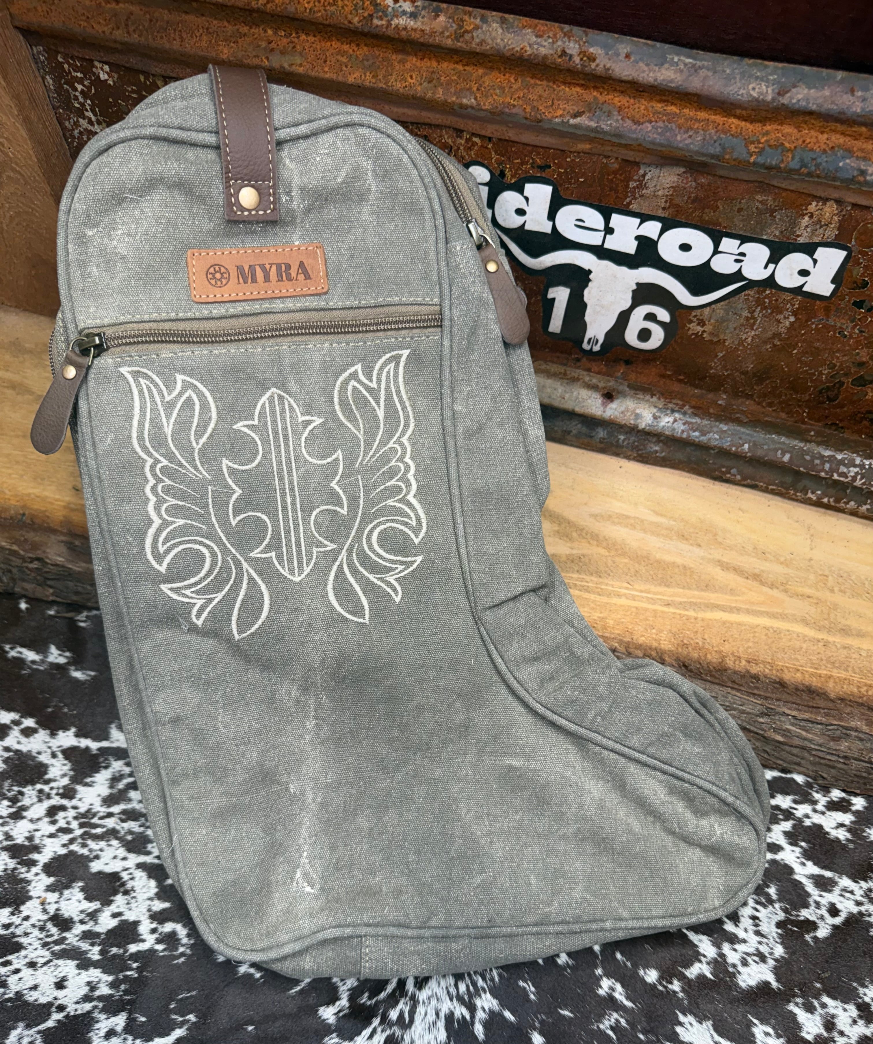 Sunstone Cotton & Leather Boot Bag