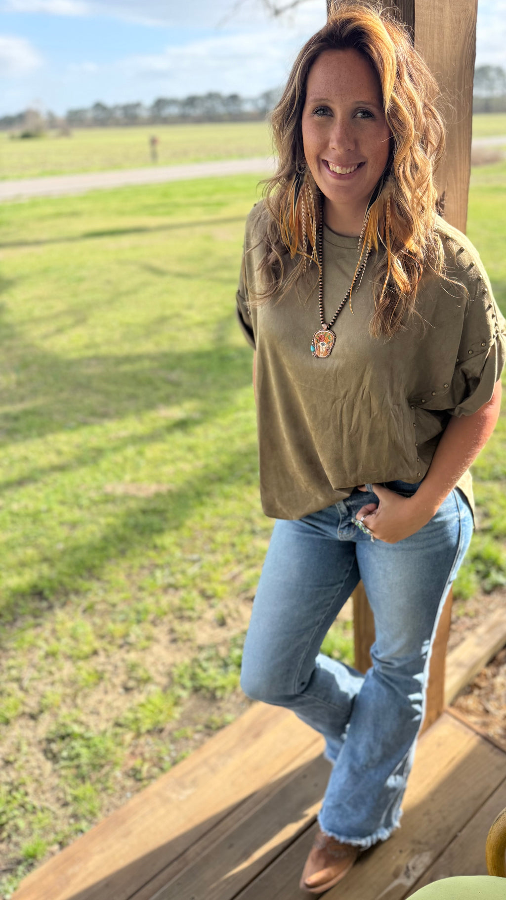 Desert Metal Studded Oversided Tee