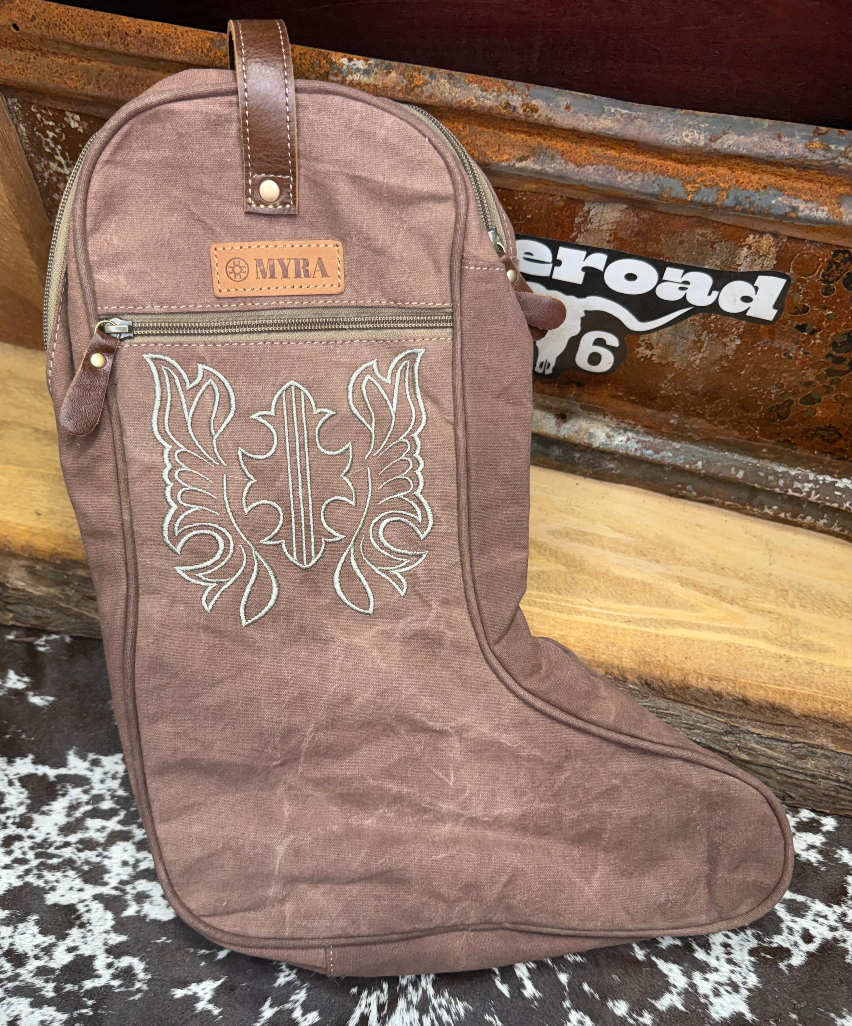 Sunstone Cotton & Leather Boot Bag