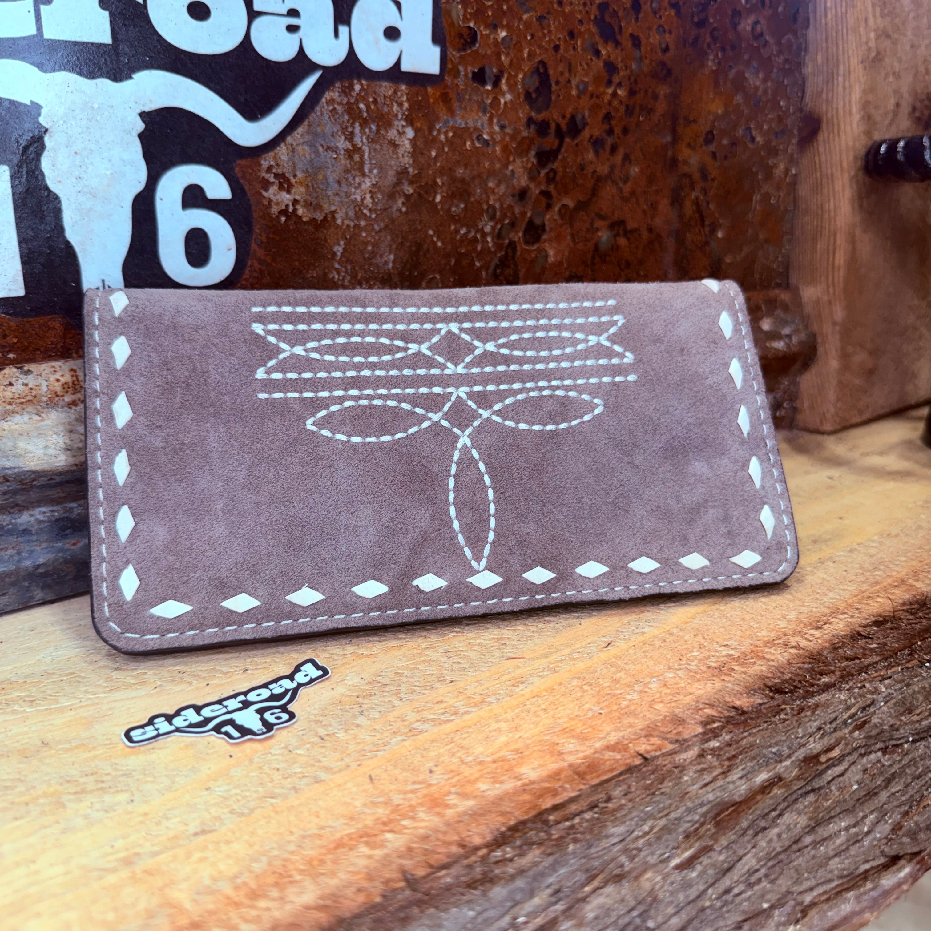 Genuine Suede Boot stitch Wallet