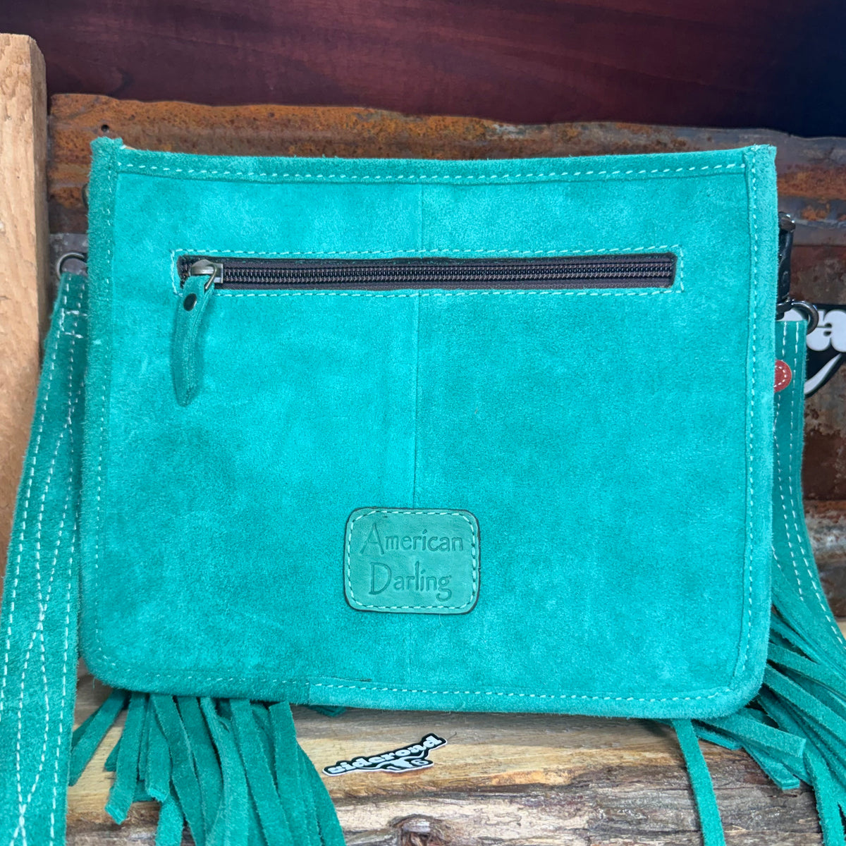 Take me out Teal Genuine Suede Bag